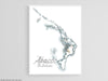 Abacos Map Wall Art Print Poster, Abaco Islands The Bahamas Caribbean Watercolor Style Maps