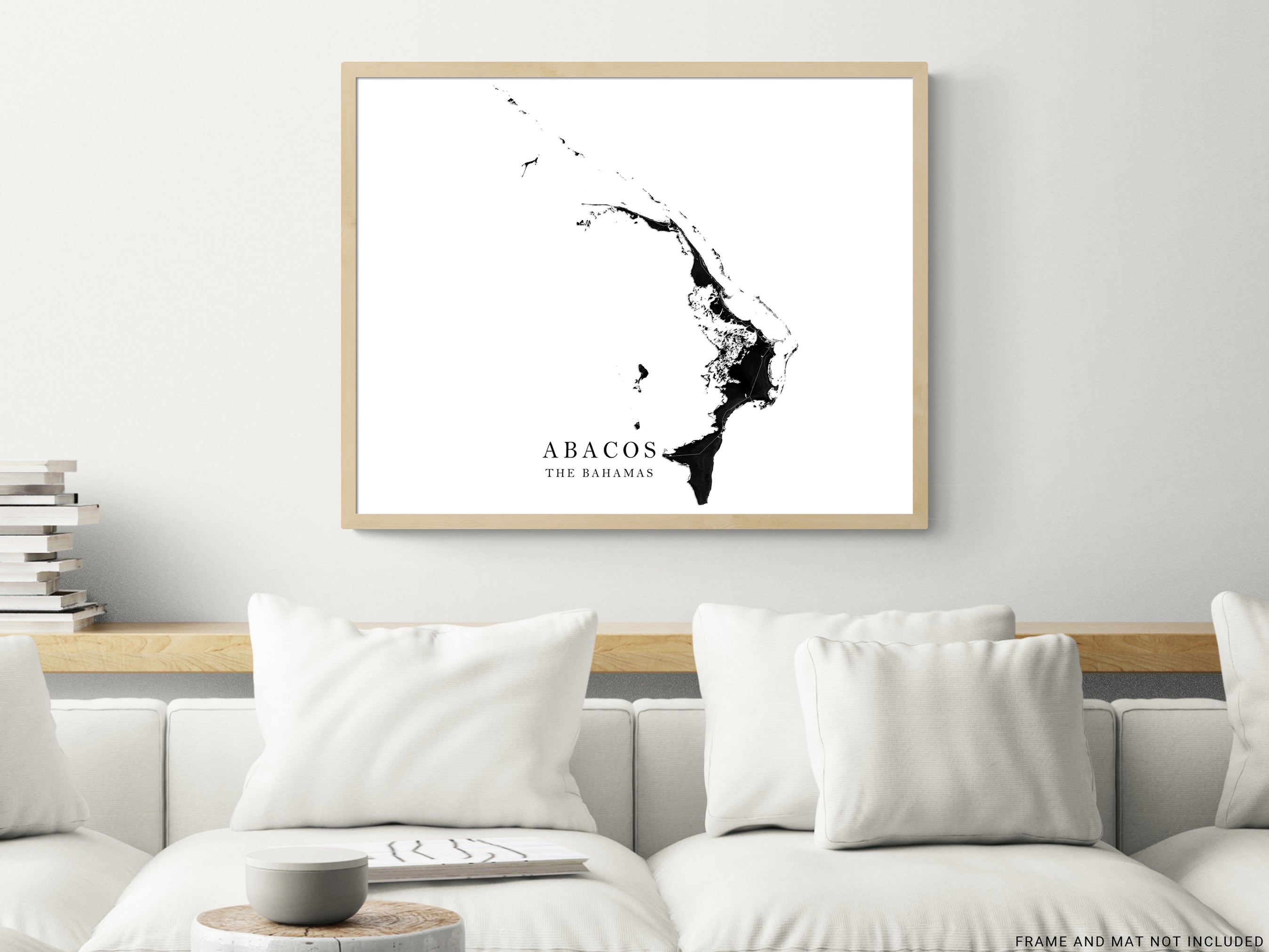 Abaco Map Print Poster, Black and White The Bahamas Wall Art Prints, A ...