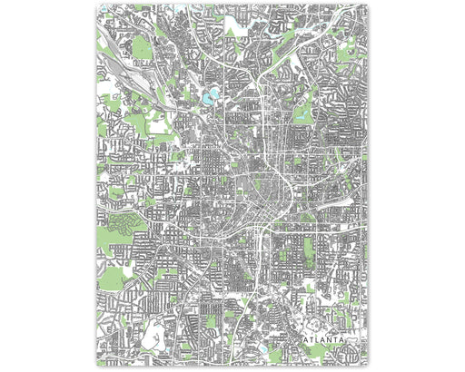 Atlanta, Georgia map art print poster from Maps As Art.