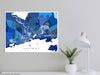 Galway Republic of Ireland City Map Print, Blue Geometric Wall Art Poster Street Maps