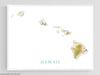 Hawaii Map Print Poster, Topographic Hawaiian Island Wall Art Maps, Maui Oahu Kauai