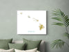 Hawaii Map Print Poster, Topographic Hawaiian Island Wall Art Maps, Maui Oahu Kauai