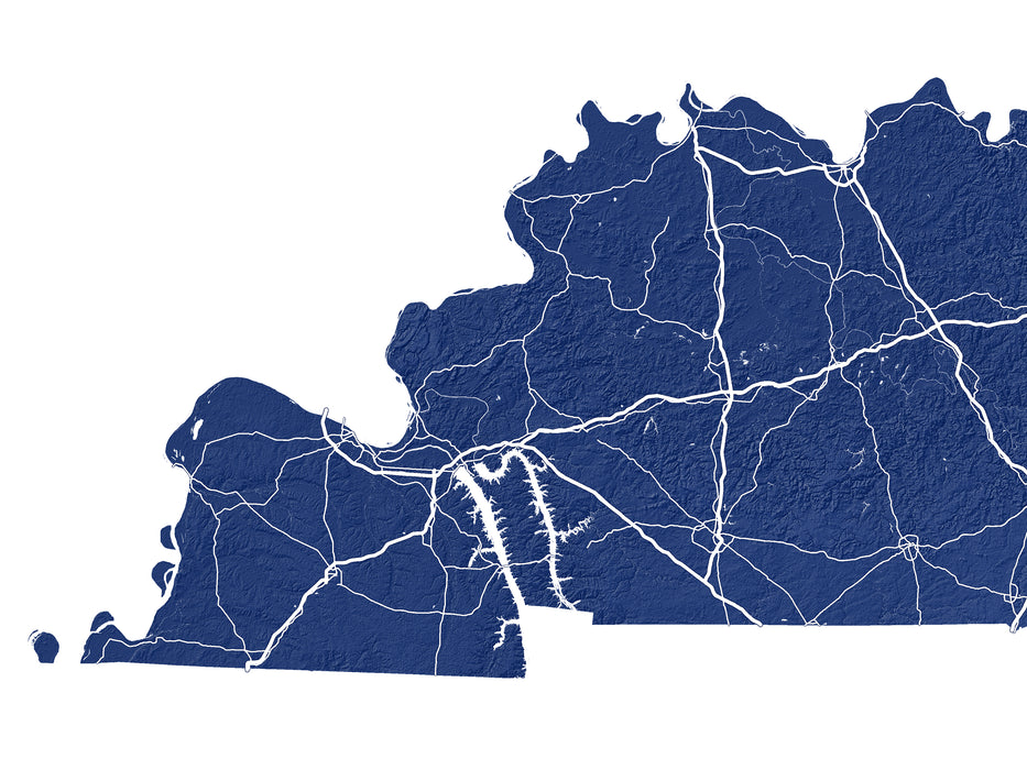 Kentucky state map print in Vintage by Maps As Art.