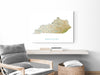 Kentucky State Map Print Poster, Topographic Landscape Art KY Road Maps for Room Wall Decor