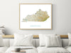 Kentucky State Map Print Poster, Topographic Landscape Art KY Road Maps for Room Wall Decor