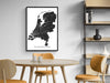 Netherlands Topographic Map Print Poster, Black and White Wall Art Holland Maps