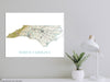 North Carolina Art Poster Print, NC Map of North Carolina State Landscape Road Maps for Wall Decor