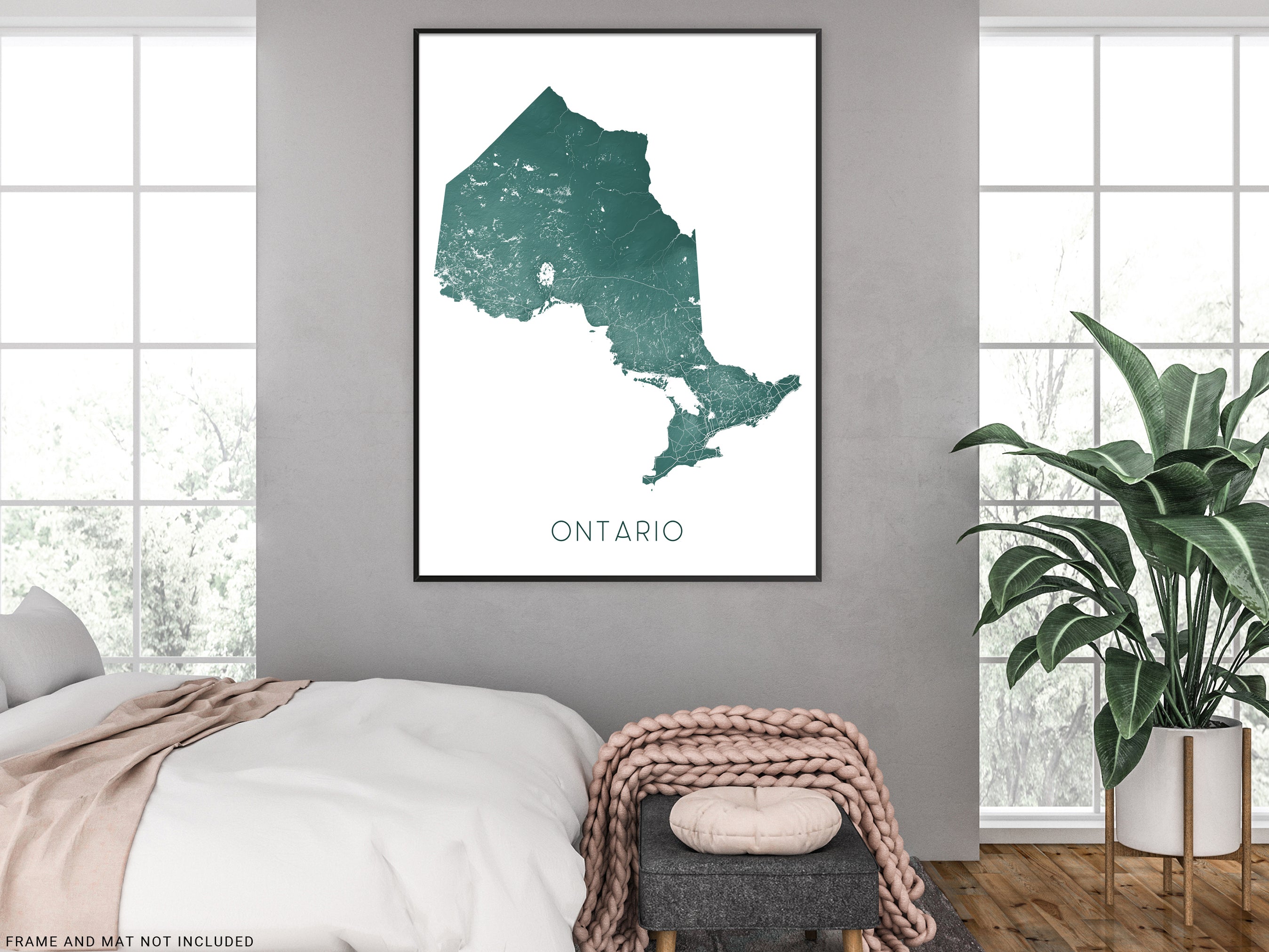 Ontario Map Art Print - Map Of Ontario Canada Wall Decor Poster — Maps ...