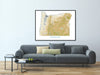 Oregon State Wall Art Map Print Poster, Topographic Landscape Road Maps for Home Decor