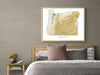 Oregon State Wall Art Map Print Poster, Topographic Landscape Road Maps for Home Decor