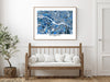 Richmond Virginia blue geometric city map print poster by Maps As Art.