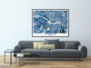 Richmond Virginia blue geometric city map print poster by Maps As Art.