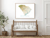 South Carolina State Map Wall Art Print Poster, Topographic Landscape SC Road Maps