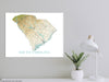 South Carolina State Map Wall Art Print Poster, Topographic Landscape SC Road Maps