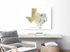 Texas State Wall Art Map Print Poster, Topographic Terrain Landscape TX Road Maps