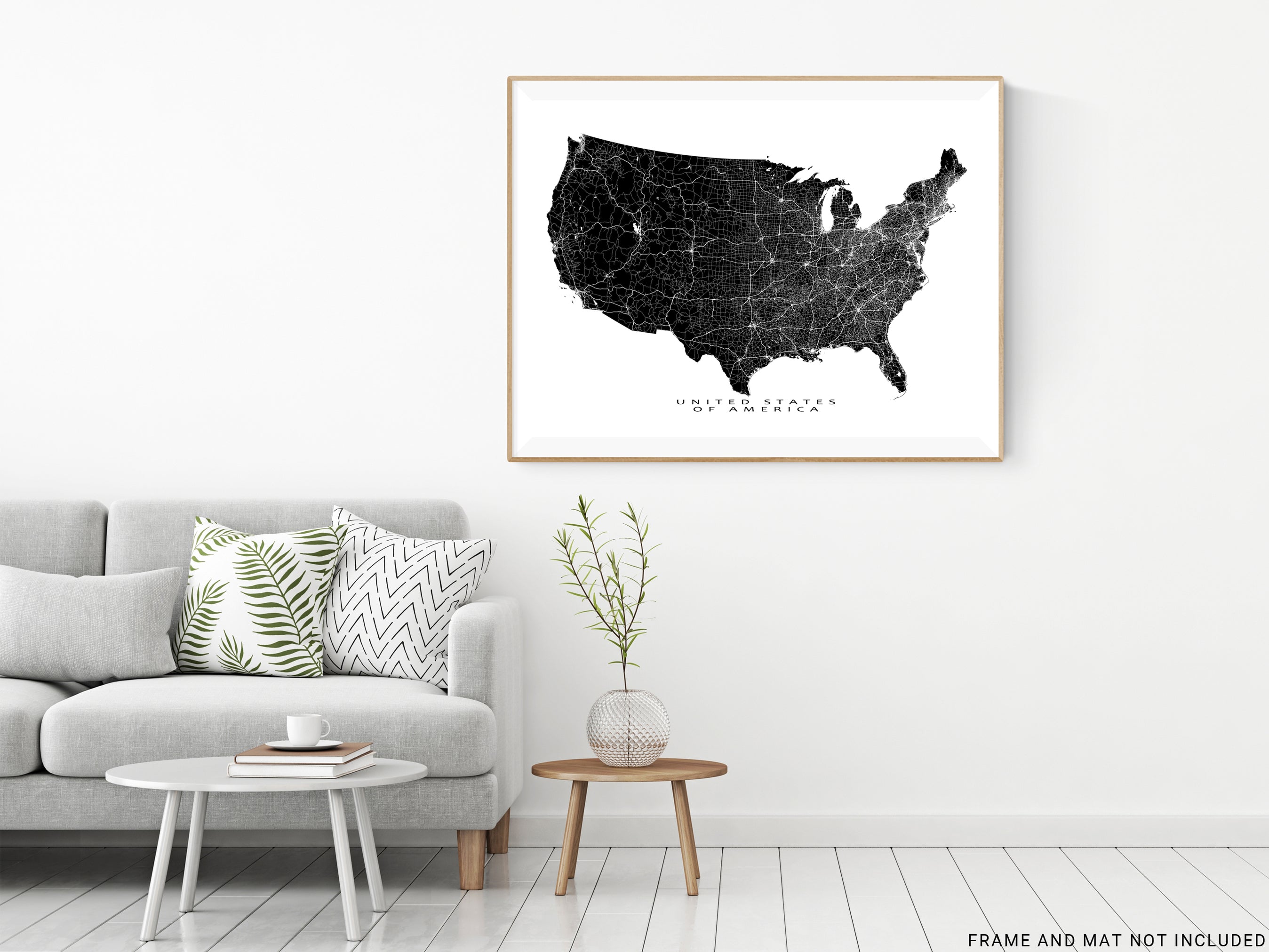 USA Road Map Print Poster, United States of America Wall Art Prints, R ...