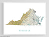 Virginia State Map Print Poster, Home Decor Landscape Wall Art Topographic Road Maps