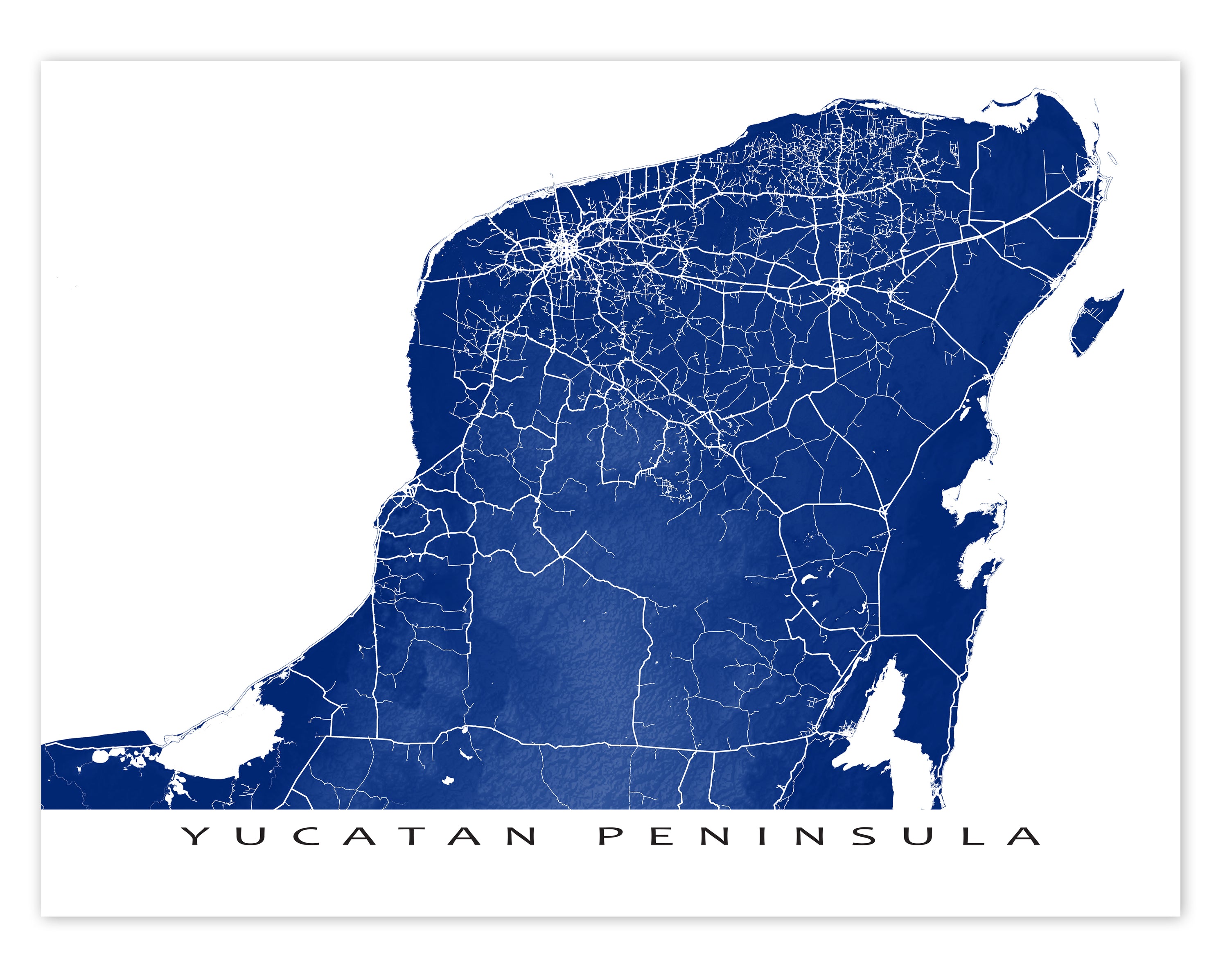 Yucatan Peninsula Map Print Mexico MapsAsArt Cc CoverS 2993x2394 ?v=1700412923