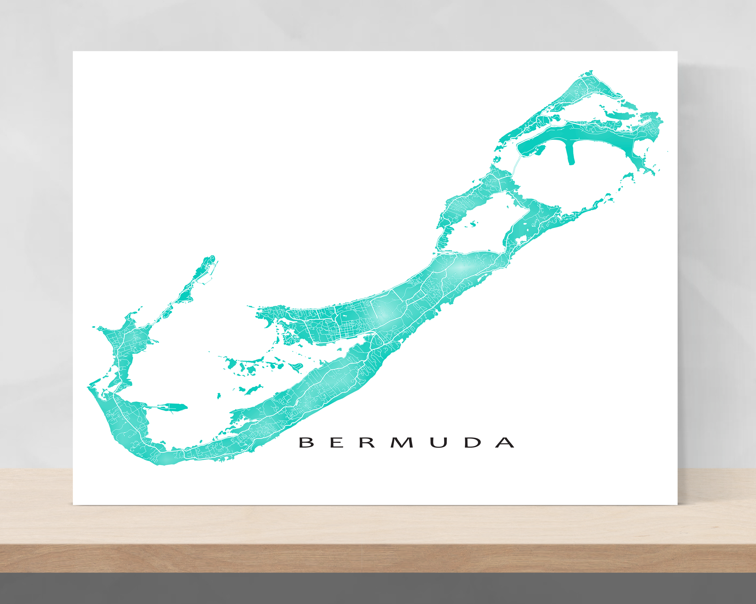 Bermuda Map Wall Art Print, Bermuda Island Poster Maps — Maps As Art