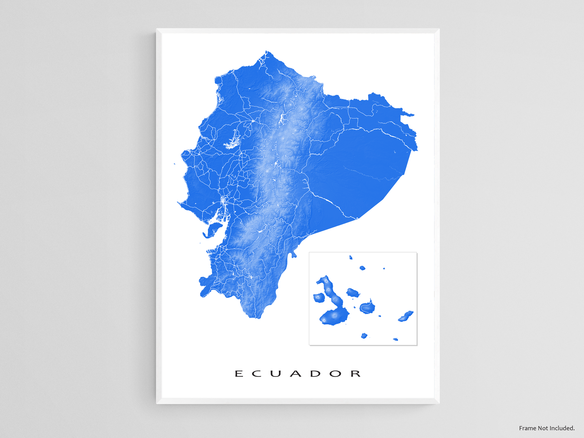 Ecuador Map Print Ecuador Wall Art Prints Galapagos Islands Map Cou   Ecuador Map Print Galapagos Islands MapsAsArt Framed 1868x1400 