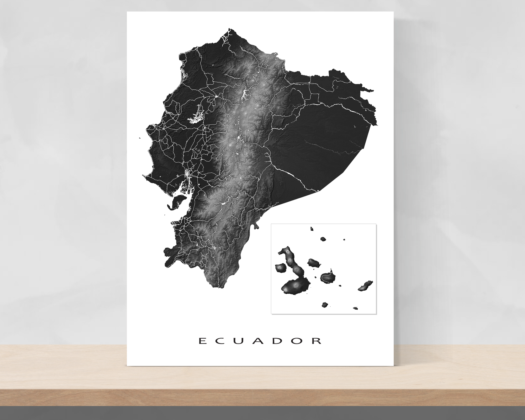 Ecuador Map Print Ecuador Wall Art Prints Galapagos Islands Map Cou   Ecuador Map Print Galapagos Islands MapsAsArt Shelf 1750x1400 