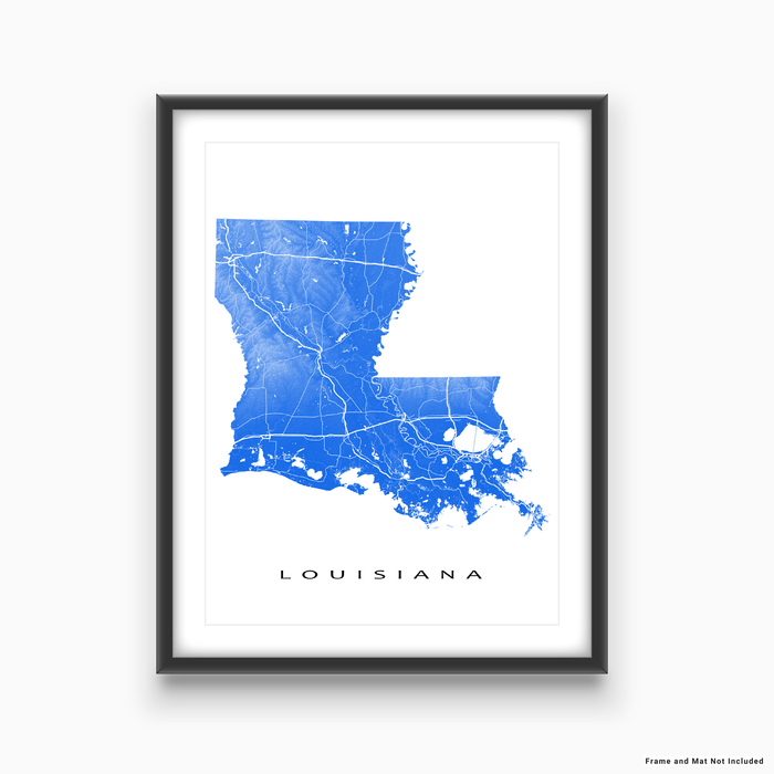 Detailed map of Louisiana state. Louisiana state detailed map