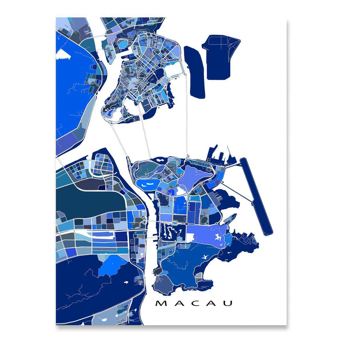 Macau Map Print China Maps As Art   Macau China City Map Print MapsAsArt 12 1197x1197 