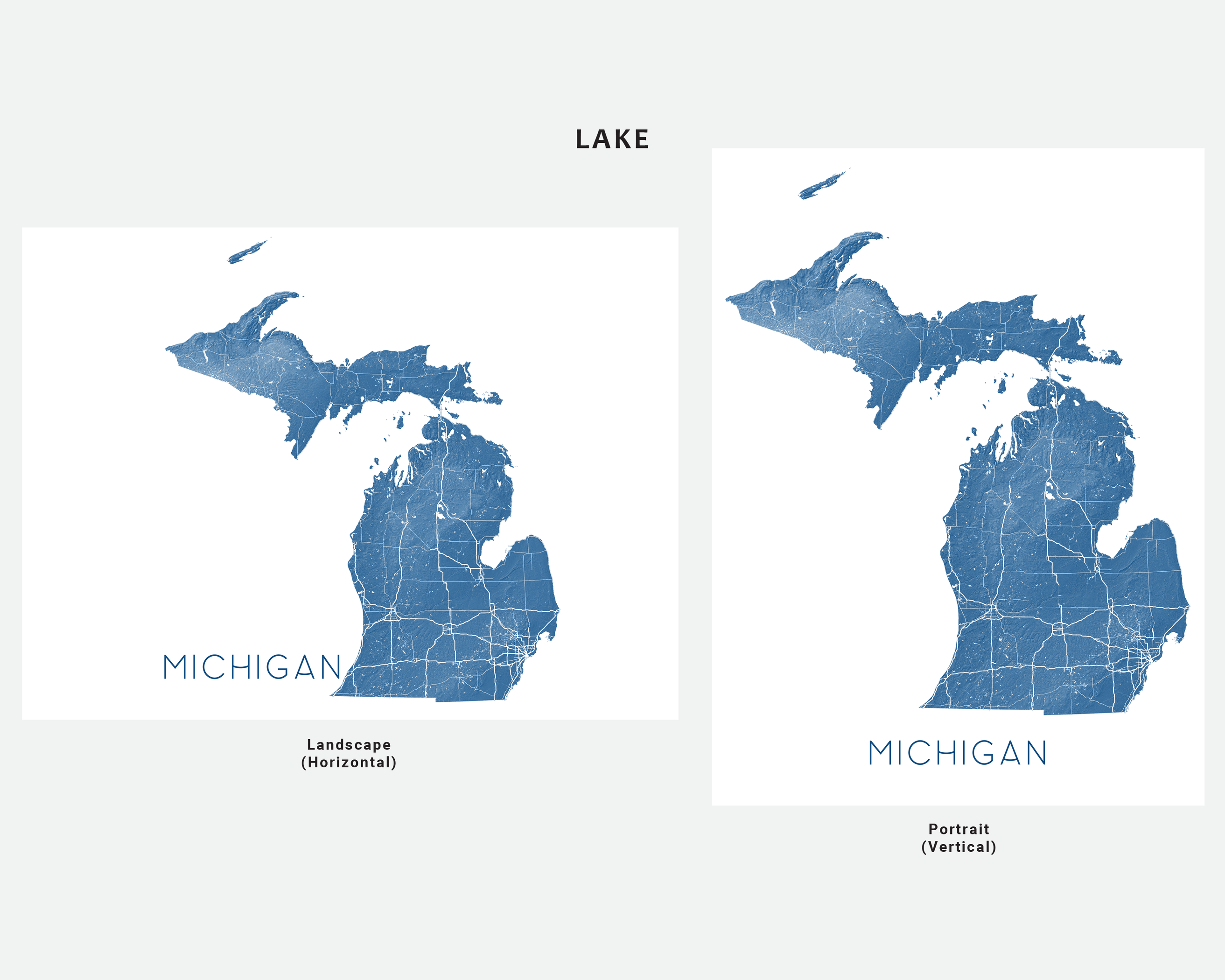 Michigan Map Print Topographic Map Of Michigan State Poster — Maps As Art 7390