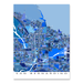 San Bernardino, California map art print in blue shapes designed by Maps As Art.